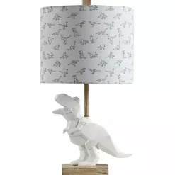 White Geo Dinosaur Table Lamp