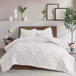 White Geometric Full/Queen 3-pc. Comforter Set