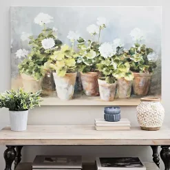 White Geraniums Canvas Art Print, 40x26 in.
