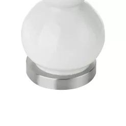 White Glass Covey Table Lamps, Set of 2