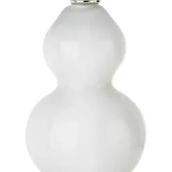 White Glass Covey Table Lamps, Set of 2