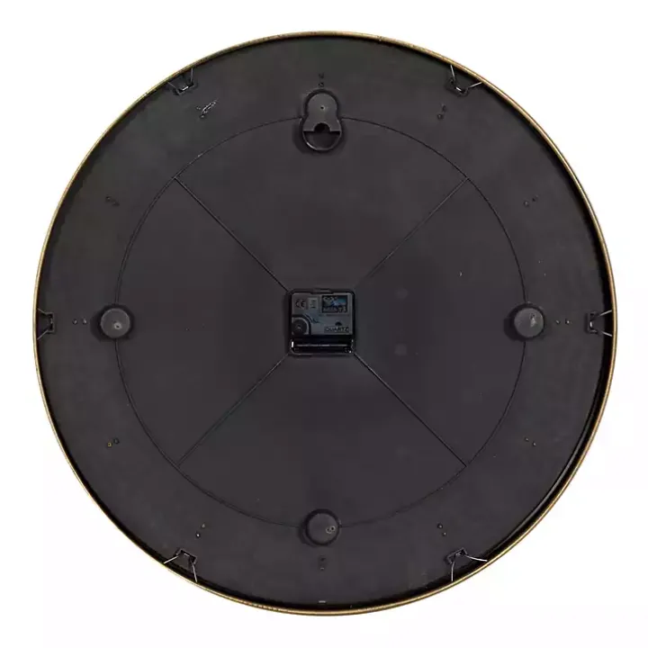 White Glass Frame Gold Accent Wall Clock