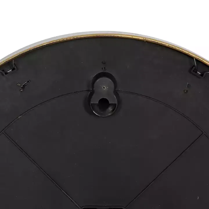 White Glass Frame Gold Accent Wall Clock