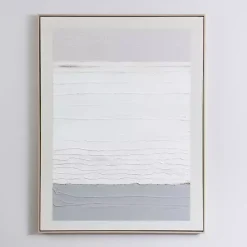 White Gray Abstract Framed Wall Art