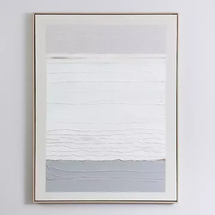 White Gray Abstract Framed Wall Art