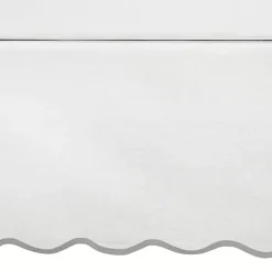 White Gray Scalloped Coastal Queen Bed Skirt