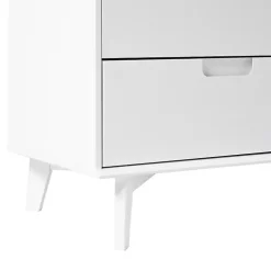 White Grooved Handle 6-Drawer Dresser