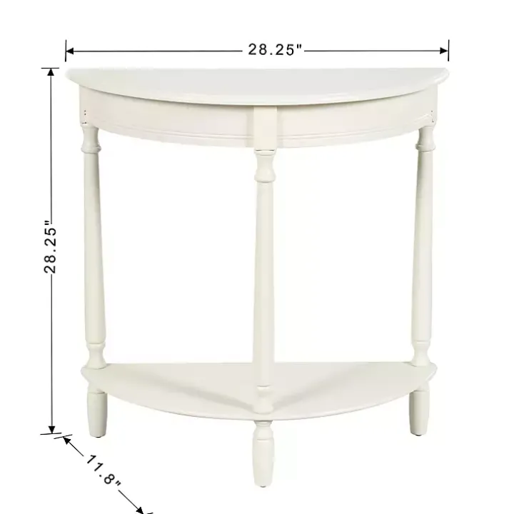 White Half Moon Tinslee Console Table