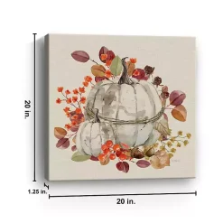 White Harvest Pumpkin Canvas Art Print