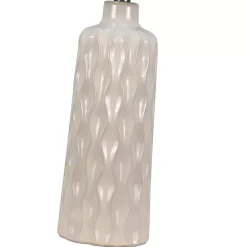 White Honeycomb Wave Table Lamps, Set of 2