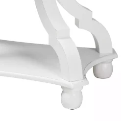 White Hourglass Wood Accent Table