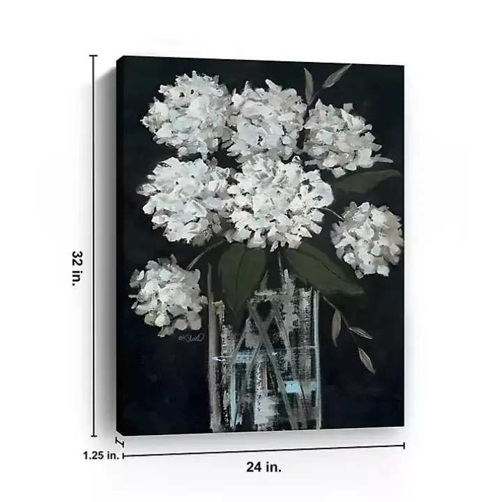 White Hydrangea Giclee Canvas Art Print