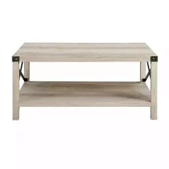 White Industrial X-Frame Coffee Table