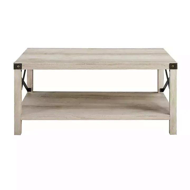 White Industrial X-Frame Coffee Table