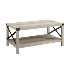 White Industrial X-Frame Coffee Table