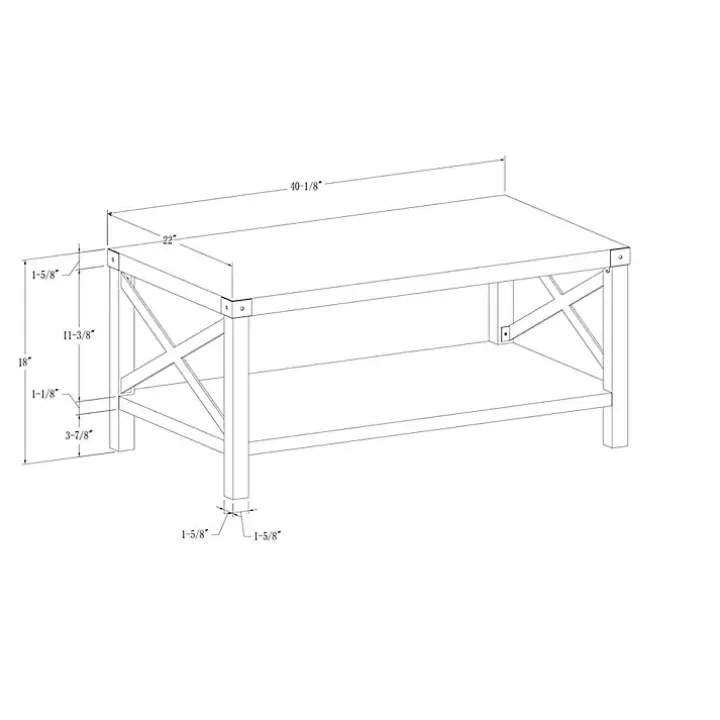 White Industrial X-Frame Coffee Table