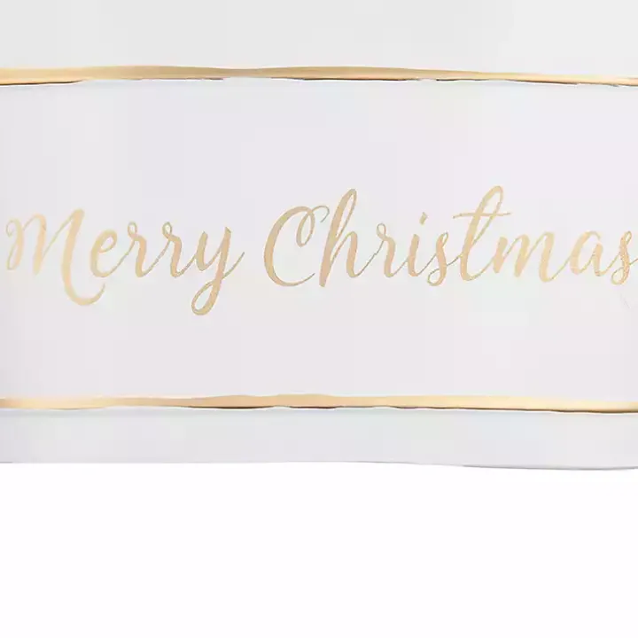 White Iron Merry Christmas Baskets, Set of 2