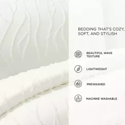 White Jacquard Wave 3-pc. King Comforter Set