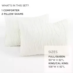 White Jacquard Wave 3-pc. King Comforter Set