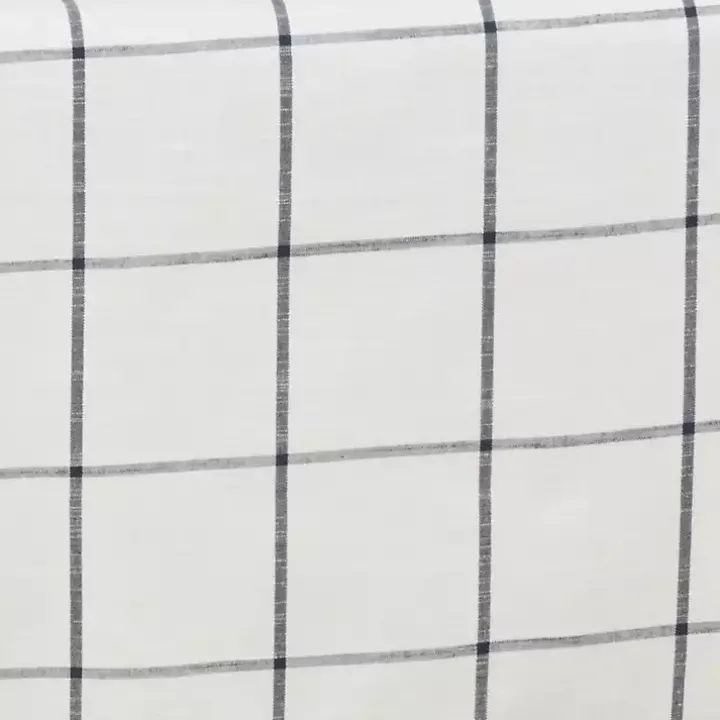 White Large Plaid Long Table Runner, 72 in.