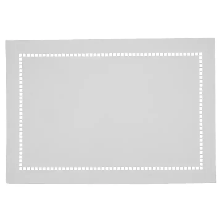 White Laser-Cut Hemstitch Placemats, Set of 4
