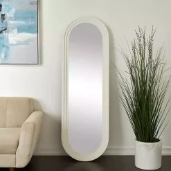 White Layered Frame Oblong Wall Mirror
