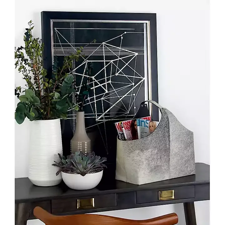 White Leather Textured Magazine Rack