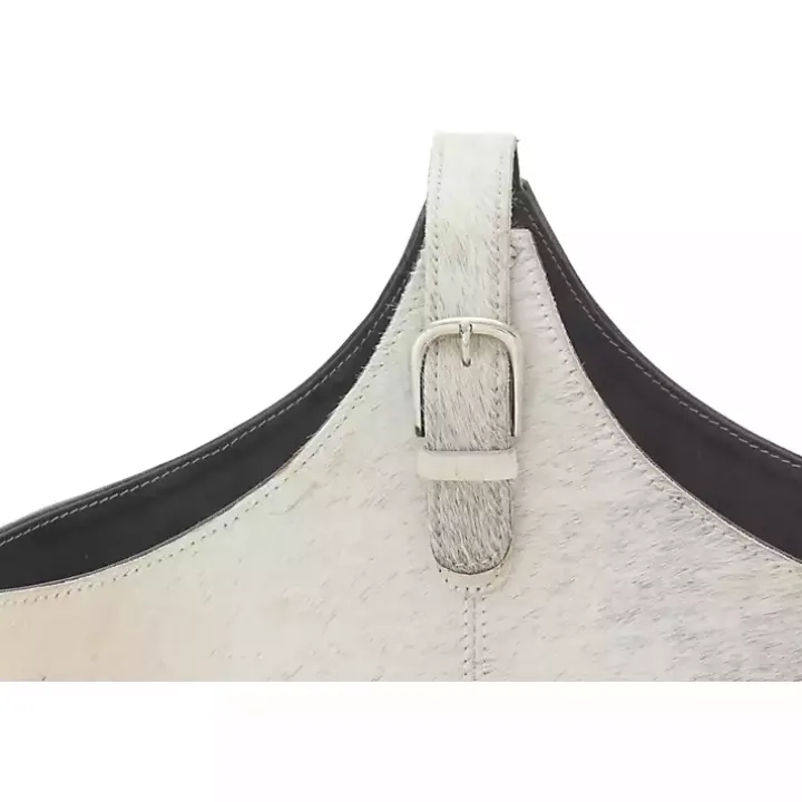 White Leather Textured Magazine Rack