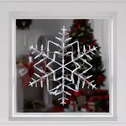 White LED Snowflake Window Silhouette, 18 in.