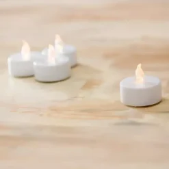 White LED Warm Light Tealight Candles, Set of 4