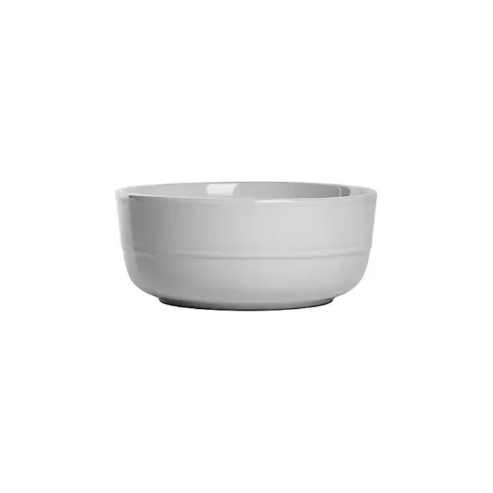 White Linear Cereal Bowls, Set of 6