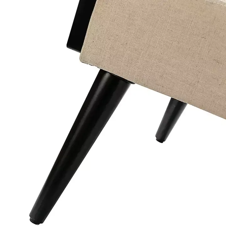 White Linen and Rattan Accent Chair