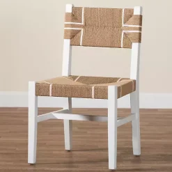 White Mahogany Woven Talli Dining Chair