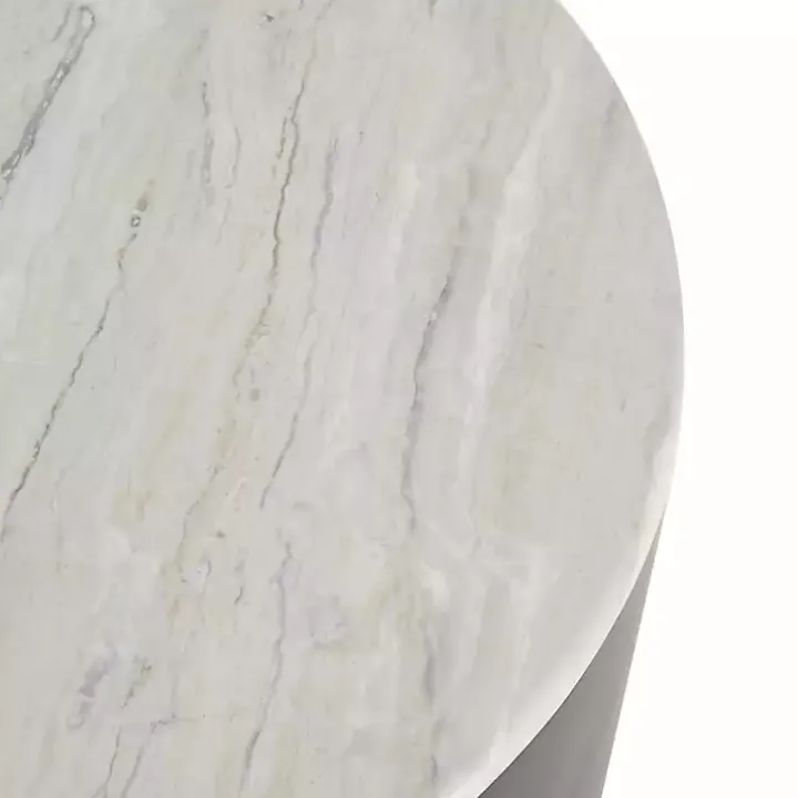 White Marble & Black Metal Storage Coffee Table