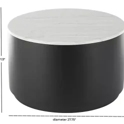 White Marble & Black Metal Storage Coffee Table