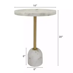 White Marble & Gold Cocktail Table