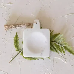 White Marble and Jute Spoon Rest
