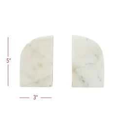 White Marble Arch Bookends, Set of 2