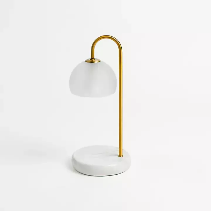 White Marble Base Candle Warmer Lamp