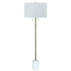 White Marble Column Floor Lamp