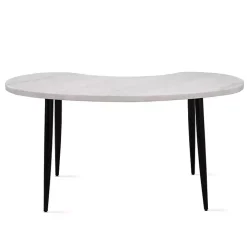 White Marble Kidney Shaped Desk