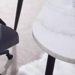 White Marble Kidney Shaped Desk