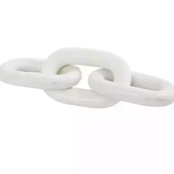 White Marble 3-Link Chain Sculpture