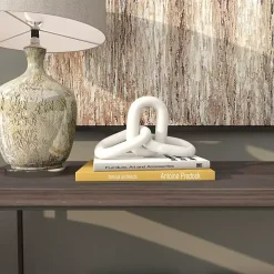 White Marble 3-Link Chain Sculpture