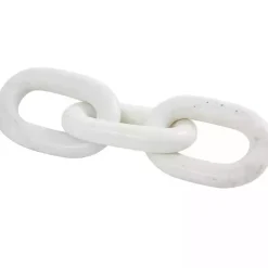 White Marble 3-Link Chain Sculpture