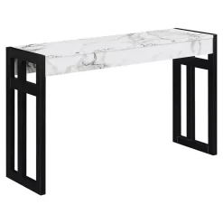 White Marble Monterey Console Table