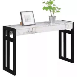 White Marble Monterey Console Table