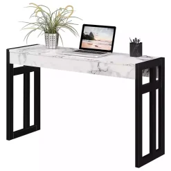 White Marble Monterey Console Table