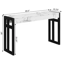 White Marble Monterey Console Table