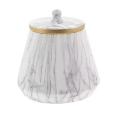 White Marble Oval Jar